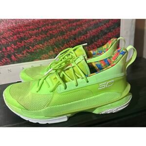 Under Armour Stephen Curry 7 Sour Patch Men's Lime Green 3021258 GS Size 11.5
